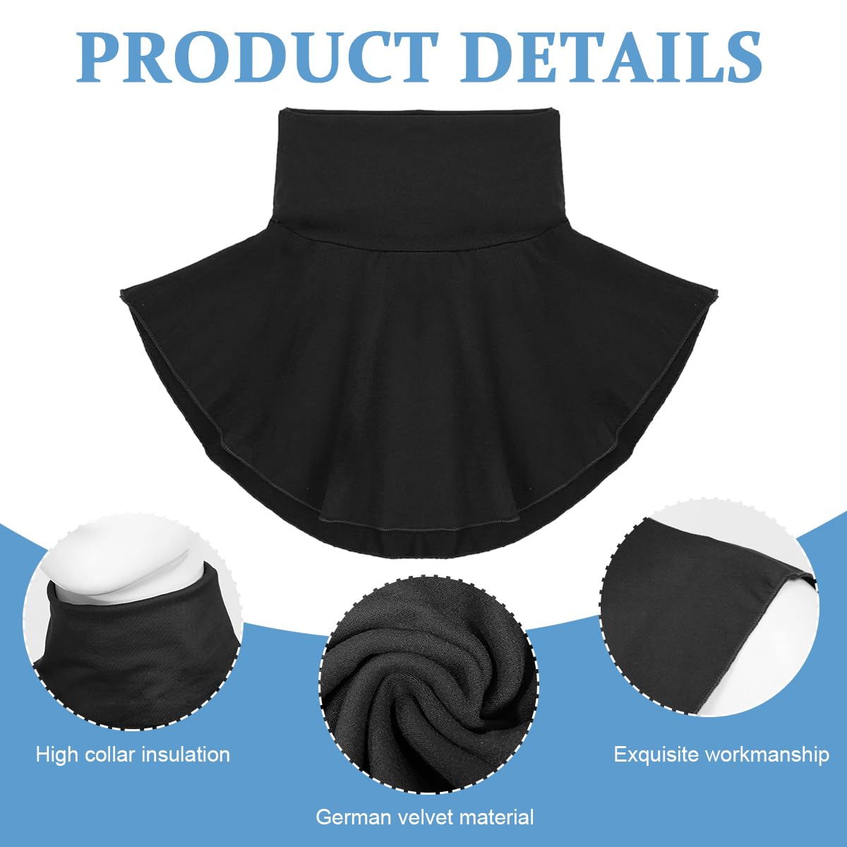 PALAY Fake Turtleneck Dickey Collar for Women Detachable Half Top Fake Collars Winter Soft High Neck Mock False Collar for Hoodie, Sweater, Cardigans - Black PALAY Fake Turtleneck Dickey Collar for Women Detachable Half Top Fake Collars Winter Soft High Neck Mock False Collar for Hoodie, Sweater, Cardigans - Black
